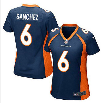 Nike Broncos #6 Mark Sanchez Blue Alternate Women's Stitched NFL New Elite Jersey