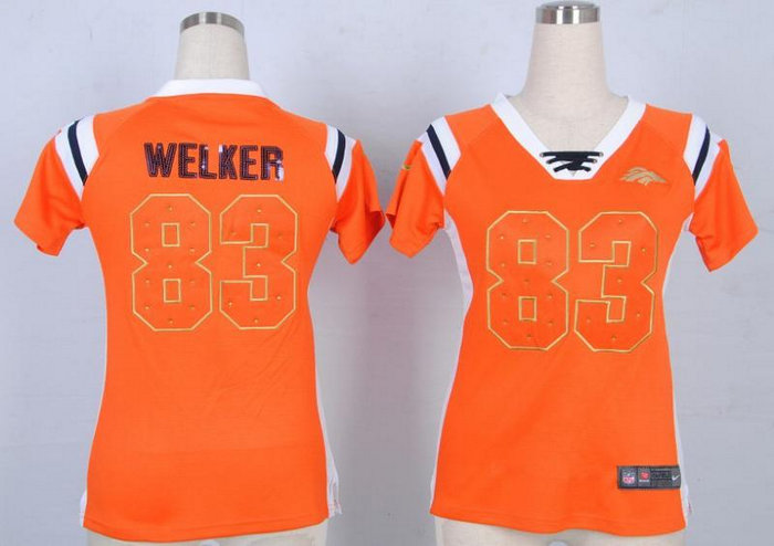 NEW Women Jerseys Denver Broncos 83 Wes Welker Orange(fashion Rhinestone sequins) NEW Women Jerseys Denver Broncos 83 Wes Welker Orange(fashion Rhinestone sequins)