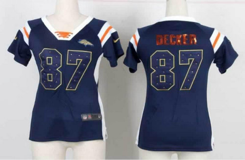 NEW Women Jerseys Denver Broncos 87 Eric Decker Blue(fashion Rhinestone sequins) NEW Women Jerseys Denver Broncos 87 Eric Decker Blue(fashion Rhinestone sequins)