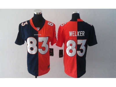 NEW Women NFL Denver Broncos #83 Wes Welker orange-blue Jerseys(split) NEW Women NFL Denver Broncos #83 Wes Welker orange-blue Jerseys(split)