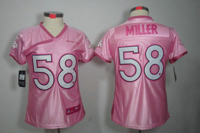 NEW Women Denver Broncos #58 Von Miller Manning Pink Jerseys