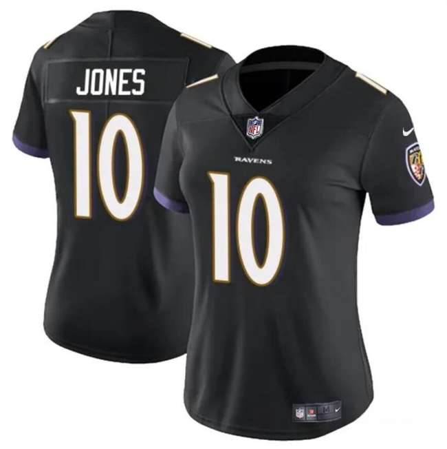 Women's Baltimore Ravens #10 Emory Jones Black Vapor Football Jersey(Run Small) Women's Baltimore Ravens #10 Emory Jones Black Vapor Football Jersey(Run Small)