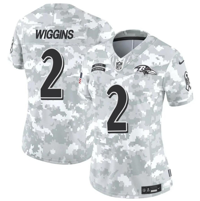 Women's Baltimore Ravens #2 Nate Wiggins 2024 F.U.S.E Arctic Camo Salute To Service Limited Stitched Football Jersey(Run Small) Women's Baltimore Ravens #2 Nate Wiggins 2024 F.U.S.E Arctic Camo Salute To Service Limited Stitched Football Jersey(Run Small)