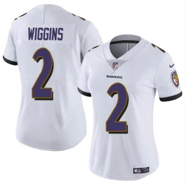 Women's Baltimore Ravens #2 Nate Wiggins White 2024 Draft Football Jersey(Run Small) Women's Baltimore Ravens #2 Nate Wiggins White 2024 Draft Football Jersey(Run Small)