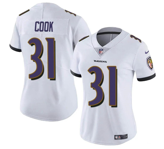 Women's Baltimore Ravens #31 Dalvin Cook White Football Jersey(Run Small) Women's Baltimore Ravens #31 Dalvin Cook White Football Jersey(Run Small)