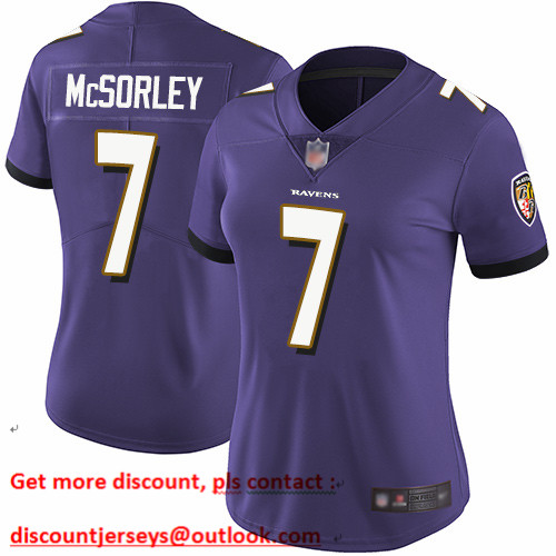 Ravens #7 Trace McSorley Purple Team Color Women's Stitched Football Vapor Untouchable Limited Jersey