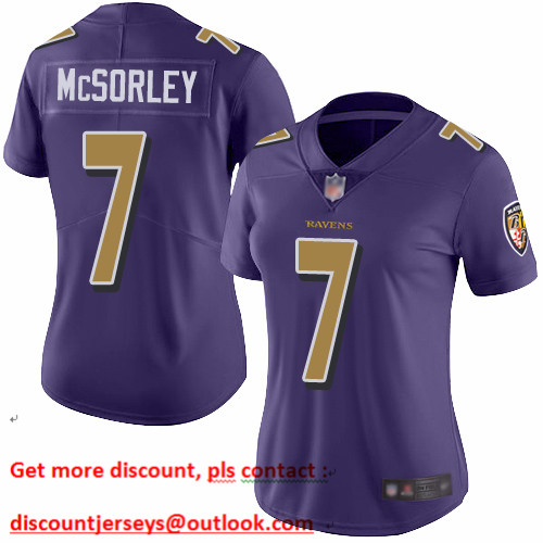 Ravens #7 Trace McSorley Purple Women's Stitched Football Limited Rush Jersey Ravens #7 Trace McSorley Purple Women's Stitched Football Limited Rush Jersey