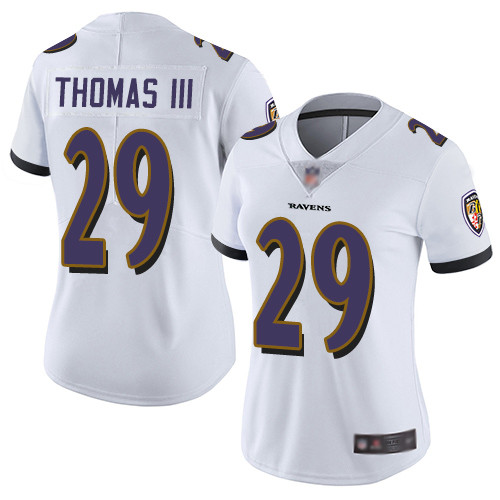 Ravens #29 Earl Thomas III White Women's Stitched Football Vapor Untouchable Limited Jersey Ravens #29 Earl Thomas III White Women's Stitched Football Vapor Untouchable Limited Jersey