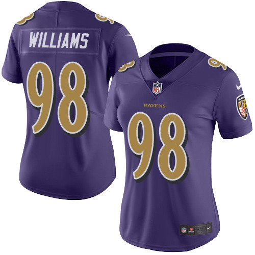 Nike Ravens #98 Brandon Williams Purple Women's Stitched NFL Limited Rush Jersey Nike Ravens #98 Brandon Williams Purple Women's Stitched NFL Limited Rush Jersey