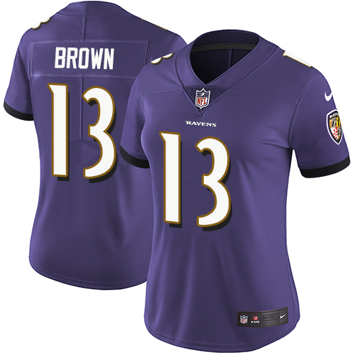 Nike Ravens #13 John Brown Purple Team Color Women's Stitched NFL Vapor Untouchable Limited Jersey Nike Ravens #13 John Brown Purple Team Color Women's Stitched NFL Vapor Untouchable Limited Jersey