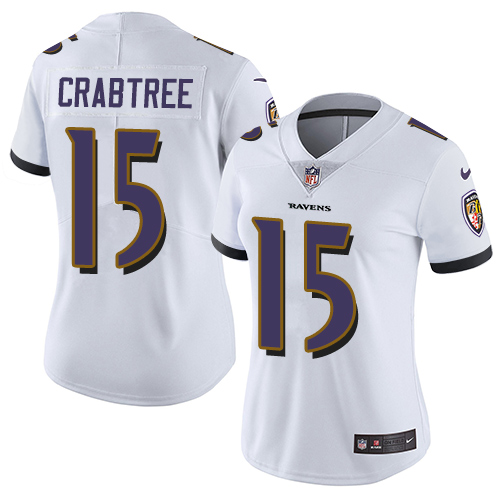 Nike Ravens #15 Michael Crabtree White Women's Stitched NFL Vapor Untouchable Limited Jersey Nike Ravens #15 Michael Crabtree White Women's Stitched NFL Vapor Untouchable Limited Jersey