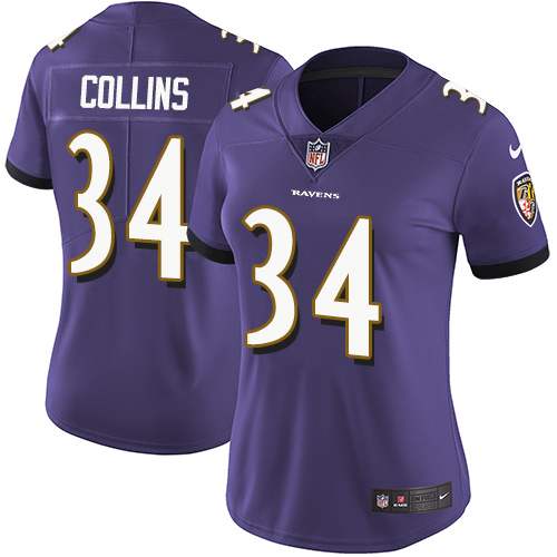 Nike Ravens #34 Alex Collins Purple Team Color Women's Stitched NFL Vapor Untouchable Limited Jersey Nike Ravens #34 Alex Collins Purple Team Color Women's Stitched NFL Vapor Untouchable Limited Jersey