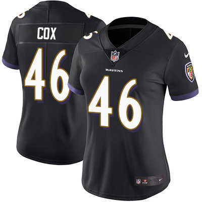 Nike Ravens #46 Morgan Cox Black Alternate Women's Stitched NFL Vapor Untouchable Limited Jersey Nike Ravens #46 Morgan Cox Black Alternate Women's Stitched NFL Vapor Untouchable Limited Jersey