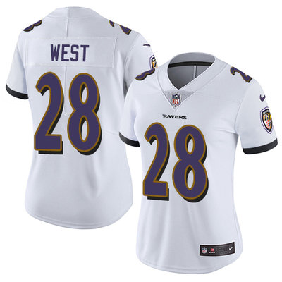 Nike Ravens #28 Terrance West White Women's Stitched NFL Vapor Untouchable Limited Jersey Nike Ravens #28 Terrance West White Women's Stitched NFL Vapor Untouchable Limited Jersey