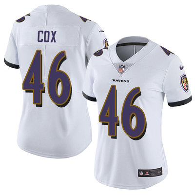 Nike Ravens #46 Morgan Cox White Women's Stitched NFL Vapor Untouchable Limited Jersey Nike Ravens #46 Morgan Cox White Women's Stitched NFL Vapor Untouchable Limited Jersey
