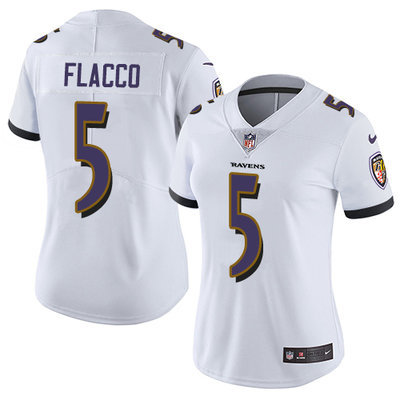 Nike Ravens #5 Joe Flacco White Women's Stitched NFL Vapor Untouchable Limited Jersey Nike Ravens #5 Joe Flacco White Women's Stitched NFL Vapor Untouchable Limited Jersey