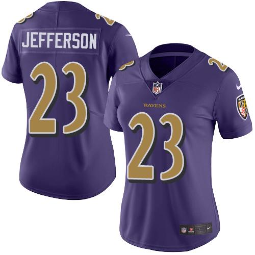 Nike Ravens #23 Tony Jefferson Purple Women's Stitched NFL Limited Rush Jersey Nike Ravens #23 Tony Jefferson Purple Women's Stitched NFL Limited Rush Jersey