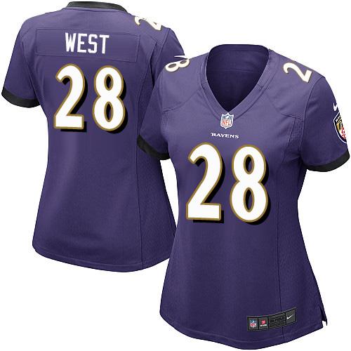 Nike Ravens #28 Terrance West Purple Team Color Women's Stitched NFL New Elite Jersey Nike Ravens #28 Terrance West Purple Team Color Women's Stitched NFL New Elite Jersey