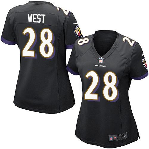 Nike Ravens #28 Terrance West Black Alternate Women's Stitched NFL New Elite Jersey Nike Ravens #28 Terrance West Black Alternate Women's Stitched NFL New Elite Jersey