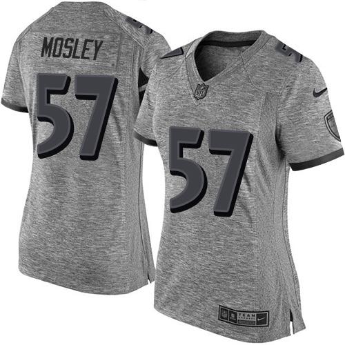 Nike Ravens #57 C.J. Mosley Gray Women's Stitched NFL Limited Gridiron Gray Jersey Nike Ravens #57 C.J. Mosley Gray Women's Stitched NFL Limited Gridiron Gray Jersey