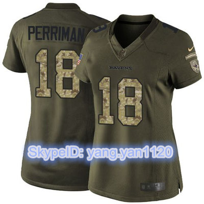 Nike Ravens #18 Breshad Perriman Green Women's Stitched NFL Limited Salute to Service Jersey