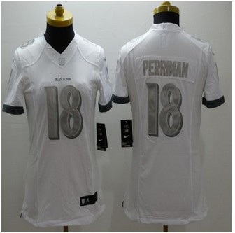 Women New Ravens #18 Breshad Perriman White Stitched NFL Limited Platinum Jersey Women New Ravens #18 Breshad Perriman White Stitched NFL Limited Platinum Jersey