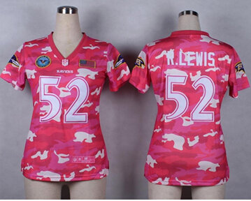 Women's NEW Ravens #52 Ray Lewis Pink NFL Elite Camo Fashion Jersey Women's NEW Ravens #52 Ray Lewis Pink NFL Elite Camo Fashion Jersey