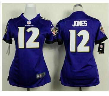 Women's NEW Ravens #12 Jacoby Jones Purple Team Color NFL New Elite Jersey Women's NEW Ravens #12 Jacoby Jones Purple Team Color NFL New Elite Jersey