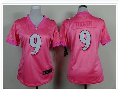 Women's NEW Ravens #9 Justin Tucker Pink Be Luv'd Stitched NFL New Elite Jersey Women's NEW Ravens #9 Justin Tucker Pink Be Luv'd Stitched NFL New Elite Jersey