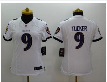 Women's NEW Ravens #9 Justin Tucker White NFL New Limited Jersey Women's NEW Ravens #9 Justin Tucker White NFL New Limited Jersey