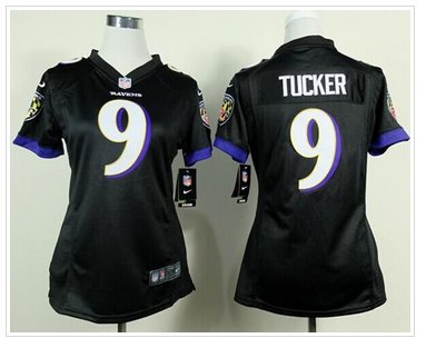 Women's New Ravens #9 Justin Tucker Black Alternate NFL New Elite Jersey