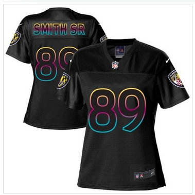 Women's NFL New Ravens #89 Steve Smith Sr Black Fashion Game Jersey Women's NFL New Ravens #89 Steve Smith Sr Black Fashion Game Jersey