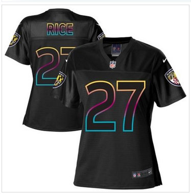 Women's NFL New Ravens #27 Ray Rice Black NFL Limited Jersey
