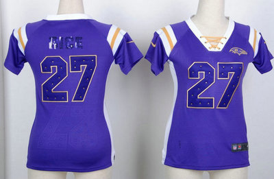 Baltimore Ravens 27 Ray Rice Womens Draft Him Shimmer V-Neck T-Shirt - Purple Baltimore Ravens 27 Ray Rice Womens Draft Him Shimmer V-Neck T-Shirt - Purple