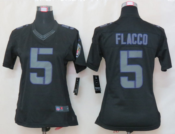 Women NEW Baltimore Ravens 5 Joe Flacco Black Jerseys(Impact Limited) Women NEW Baltimore Ravens 5 Joe Flacco Black Jerseys(Impact Limited)