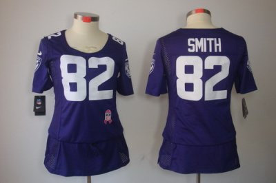 Womens NEW Baltimore Ravens 82 Smith Elite breast Cancer Awareness Purple Jerseys Womens NEW Baltimore Ravens 82 Smith Elite breast Cancer Awareness Purple Jerseys