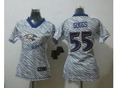 NEW Women Baltimore Ravens #55 Terrell Suggs jerseys(fem fan zebra)
