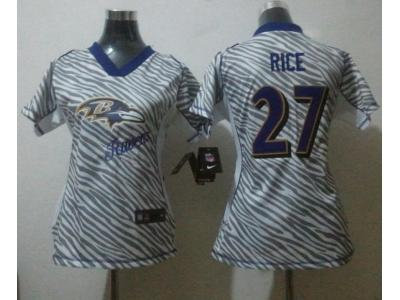 NEW Women Baltimore Ravens #27 ray rice jerseys(fem fan zebra)
