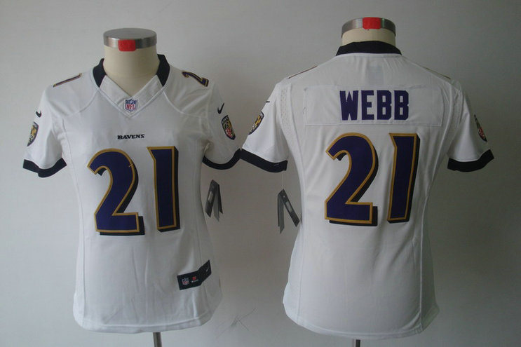 Women NEW Baltimore Ravens 21 Lardarius Webb White Jerseys Women NEW Baltimore Ravens 21 Lardarius Webb White Jerseys