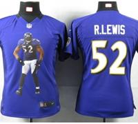 Nike Women Baltimore Ravens #52 R.lewis Purple Portrait Fashion Game Jerseys