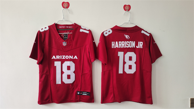 Women's Arizona Cardinals #18 Marvin Harrison Jr Red 2024 F.U.S.E Stitched Jersey(Run Small) Women's Arizona Cardinals #18 Marvin Harrison Jr Red 2024 F.U.S.E Stitched Jersey(Run Small)