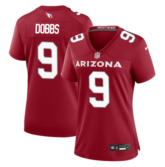 Women's Arizona Cardinals #9 Joshua Dobbs Red 2023 Stitched Jersey(Run Small) Women's Arizona Cardinals #9 Joshua Dobbs Red 2023 Stitched Jersey(Run Small)