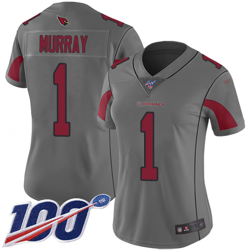 Cardinals #1 Kyler Murray Silver Women's Stitched Football Limited Inverted Legend 100th Season Jersey Cardinals #1 Kyler Murray Silver Women's Stitched Football Limited Inverted Legend 100th Season Jersey