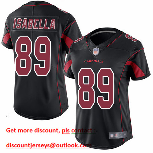 Cardinals #89 Andy Isabella Black Women's Stitched Football Limited Rush Jersey
