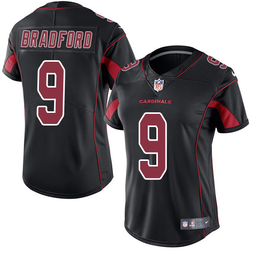 Nike Cardinals #9 Sam Bradford Black Women's Stitched NFL Limited Rush Jersey Nike Cardinals #9 Sam Bradford Black Women's Stitched NFL Limited Rush Jersey
