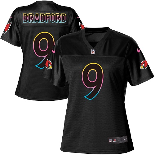Nike Cardinals #9 Sam Bradford Black Women's NFL Fashion Game Jersey Nike Cardinals #9 Sam Bradford Black Women's NFL Fashion Game Jersey