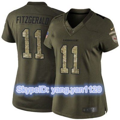 Nike Cardinals #11 Larry Fitzgerald Green Women's Stitched NFL Limited Salute to Service Jersey