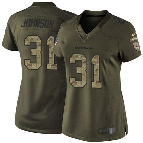 Nike Cardinals #31 David Johnson Green Women's Stitched NFL Limited Salute to Service Jersey