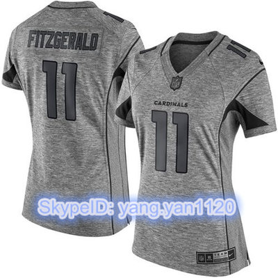 Nike Cardinals #11 Larry Fitzgerald Gray Women's Stitched NFL Limited Gridiron Gray Jersey