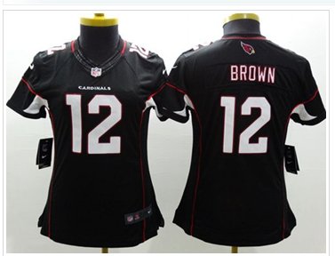 Women's NEW Cardinals #12 John Brown Black Alternate Stitched NFL Limited Jersey Women's NEW Cardinals #12 John Brown Black Alternate Stitched NFL Limited Jersey